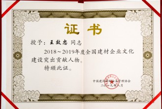 2018~2019年度全國建材企業(yè)文化建設(shè)突出貢獻人物